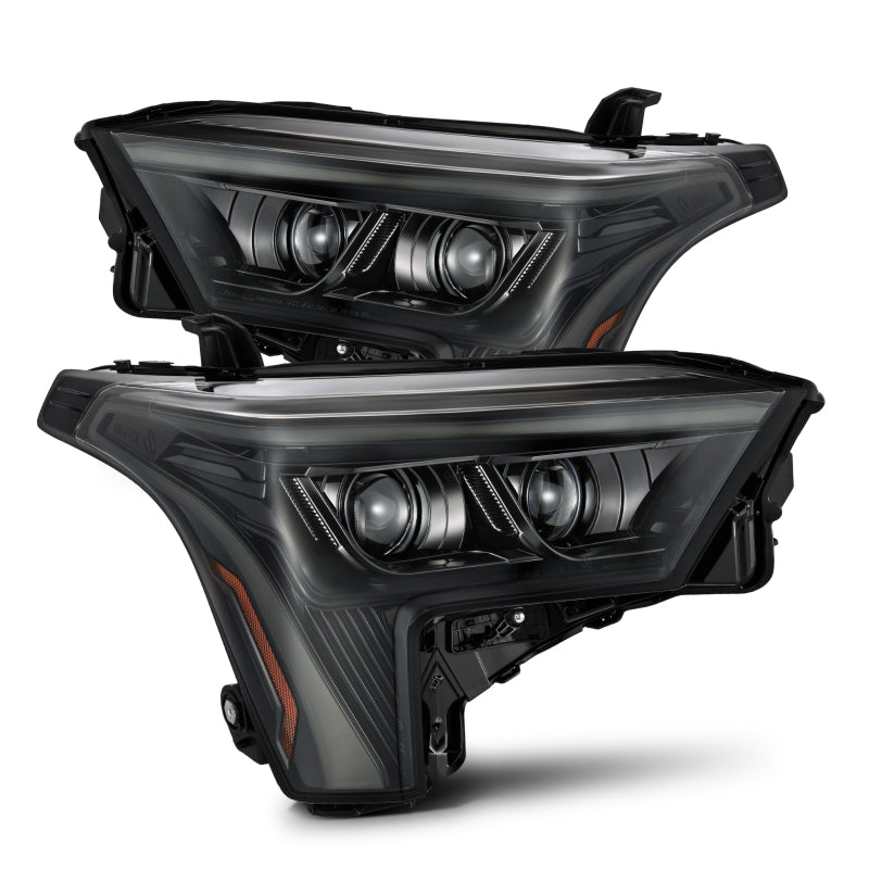 AlphaRex 22-23 Toyota Tundra LUXX-Series Headlights Alpha-Black w/Amber DRL - Req 810029 OR 810030 AlphaRex Headlights AXOPROS