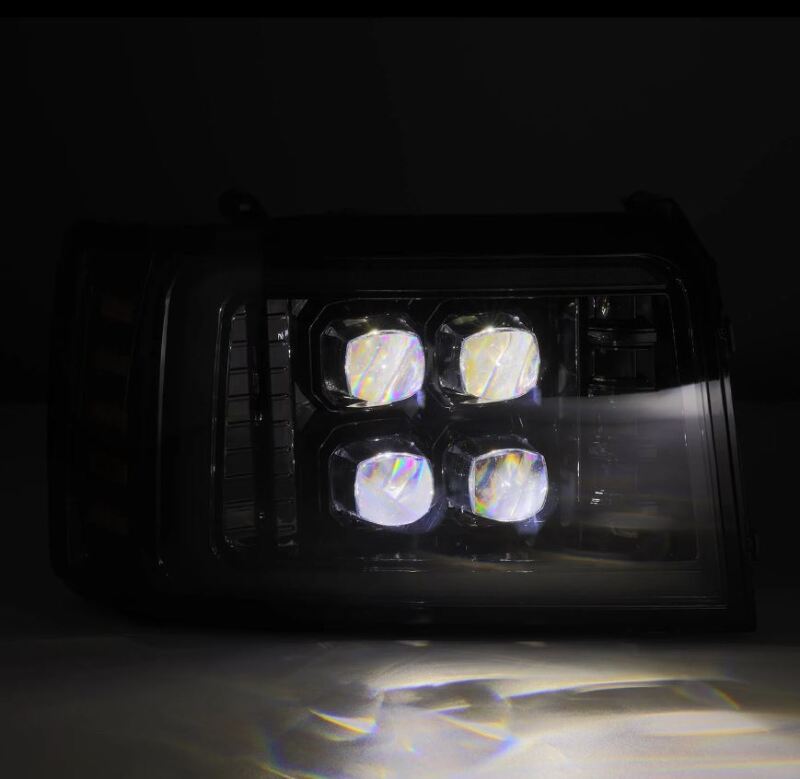 AlphaRex 92-96 Ford F-Series/Bronco NOVA-Series LED Proj Headlight Alpha-Bk w/Actv Light SS & SBDRL AlphaRex Headlights AXOPROS