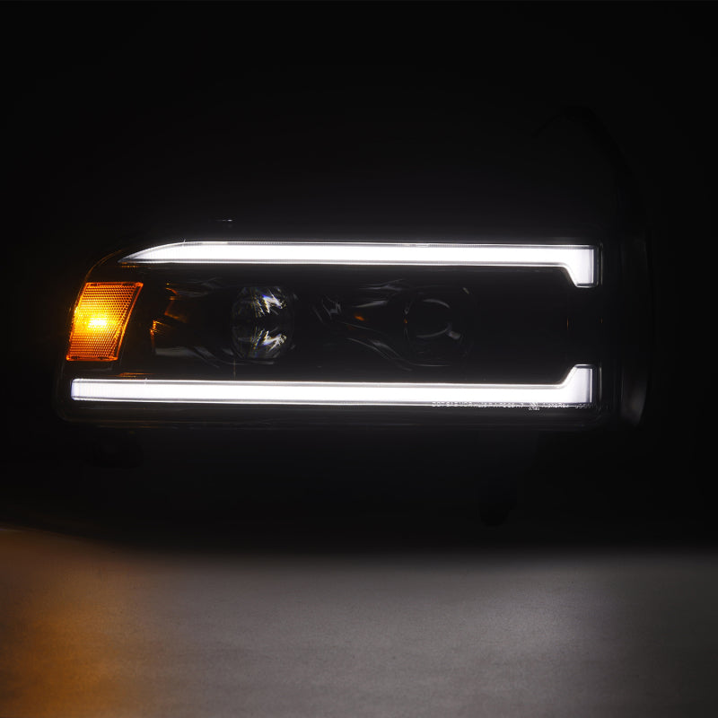 AlphaRex 94-01 RAM 1500 LUXX LED Proj Headlights Alpha-Blk w/Activ Light/Seq Signal/SB DRL AlphaRex Headlights AXOPROS