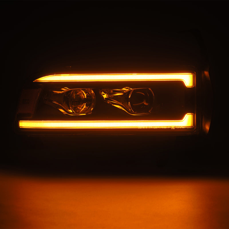 AlphaRex 94-01 RAM 1500 LUXX LED Proj Headlights Blk w/Activ Light/Seq Signal/SB DRL AlphaRex Headlights AXOPROS