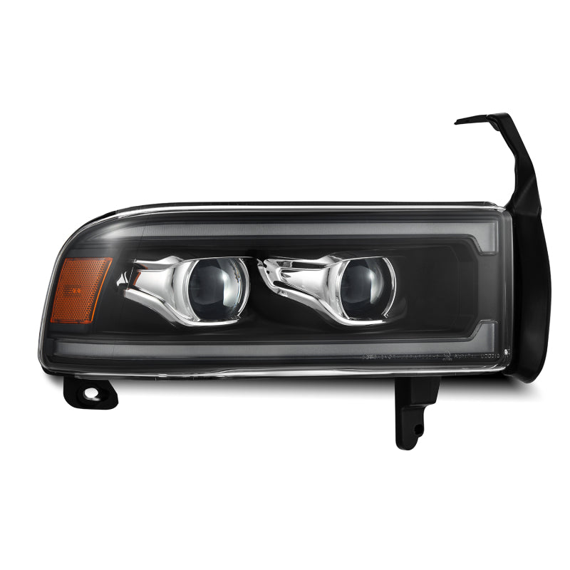 AlphaRex 94-01 RAM 1500 LUXX LED Proj Headlights Blk w/Activ Light/Seq Signal/SB DRL AlphaRex Headlights AXOPROS