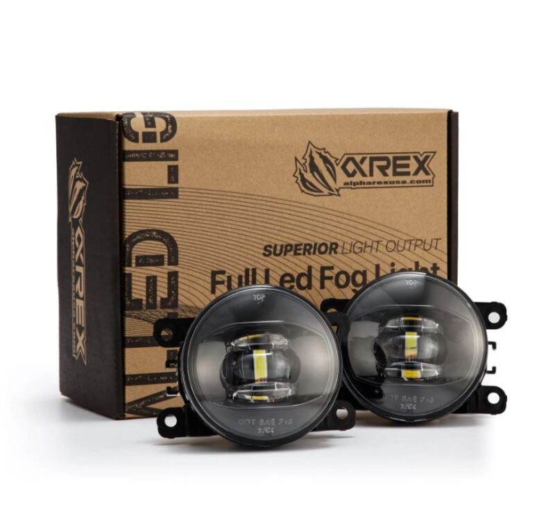 AlphaRex Universal Acura/Ford/Honda/Subaru/Nissan DoubleTap Dual Color LED Proj Fog Lights - Wt/Ambr AlphaRex Fog Lights AXOPROS