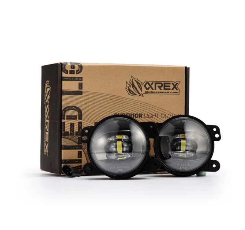 AlphaRex Universal Chrysler/Dodge/Hummer/Jeep DoubleTap Dual Color LED Proj Fog Lights - White/Amber AlphaRex Fog Lights AXOPROS