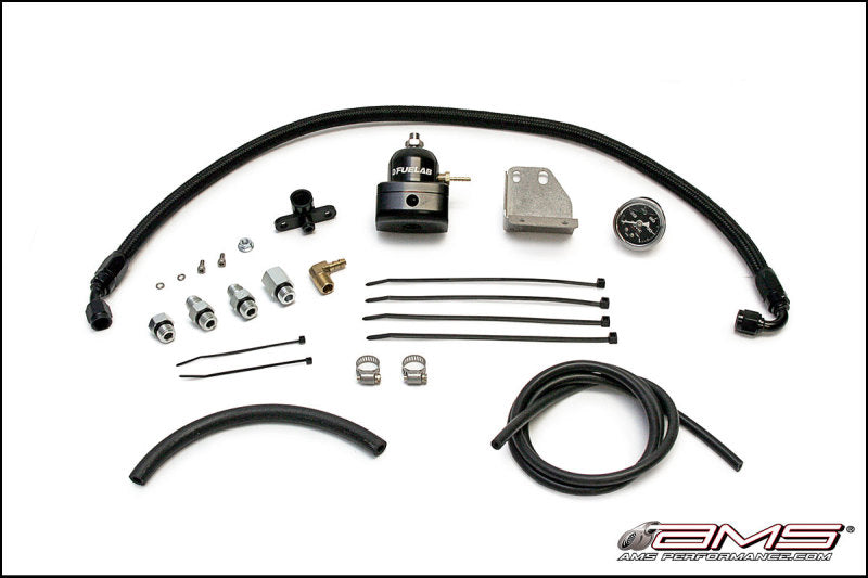 AMS Performance 08-15 Mitsubishi EVO X Fuel Pressure Regulator Kit - Black AMS Fuel Pressure Regulators AXOPROS