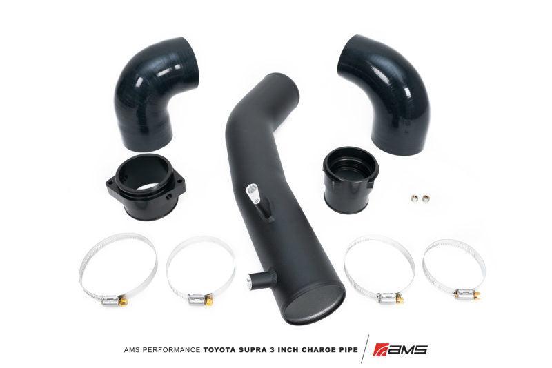 AMS Performance 2020+ Toyota Supra A90 Aluminum 3in Charge Pipe Kit AMS Turbo Upgrade Components AXOPROS