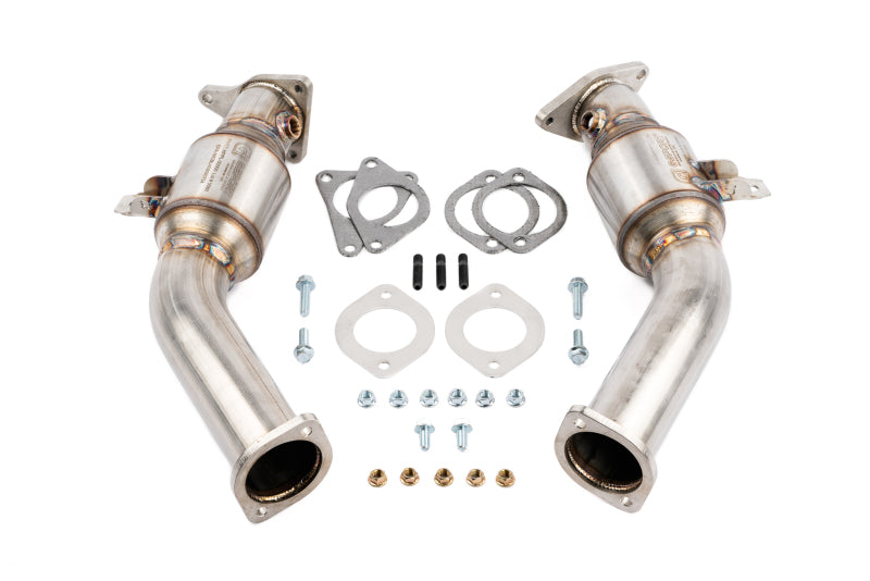 AMS Performance VR30DDTT Street Lower Downpipes w/GESI Catalytic Converter AMS Downpipes AXOPROS