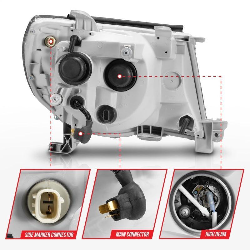 ANZO 05-09 Toyota Tacoma Projector Light Bar Style Headlights w/ C Light Bar ANZO Headlights AXOPROS