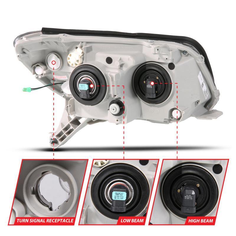 ANZO 06-09 Toyota 4 Runner Projector Headlights Plank Style - Black ANZO Headlights AXOPROS