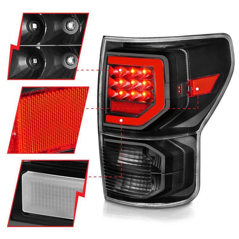 Anzo 07-11 Toyota Tundra Full LED Tailights Black Housing Clear Lens G2 (w/C Light Bars) ANZO Tail Lights  AXOPROS