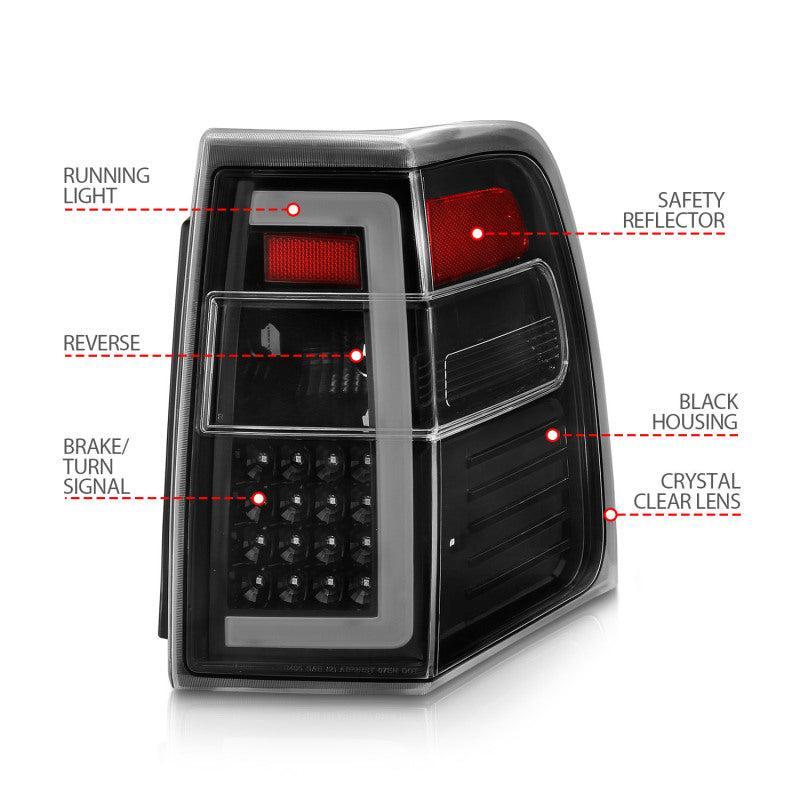 ANZO 07-17 Ford Expedition LED Taillights w/ Light Bar Black Housing Clear Lens ANZO Tail Lights  AXOPROS