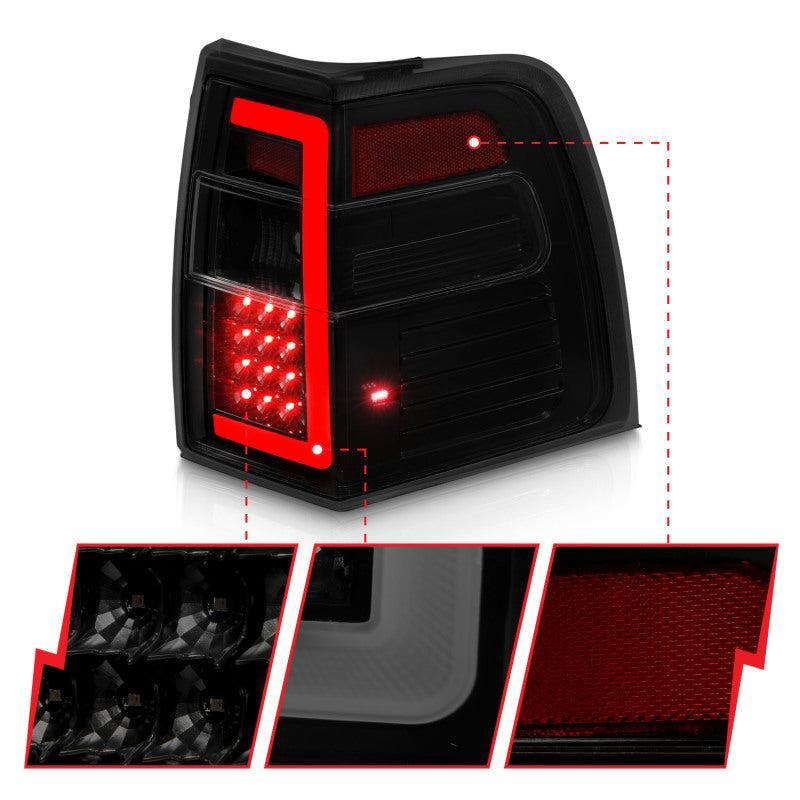 ANZO 07-17 Ford Expedition LED Taillights w/ Light Bar Black Housing Smoke Lens ANZO Tail Lights  AXOPROS