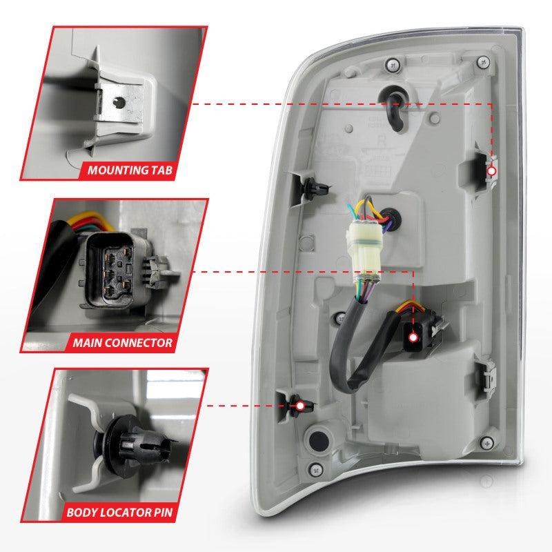 ANZO 09-18 Dodge Ram 1500 Sequential LED Taillights Smoke Black w/Switchback Amber Signal ANZO Tail Lights AXOPROS