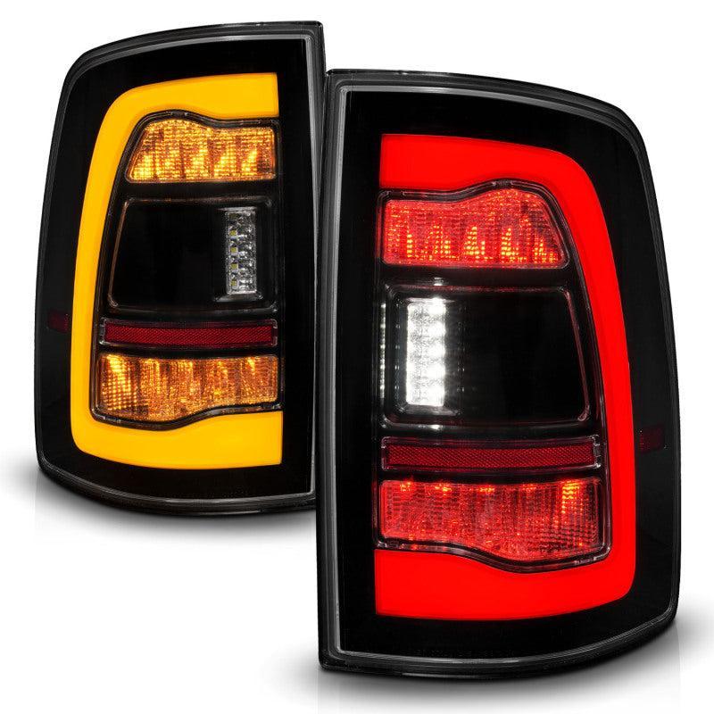 ANZO 09-18 Dodge Ram 1500 Sequential LED Taillights Smoke Black w/Switchback Amber Signal ANZO Tail Lights AXOPROS