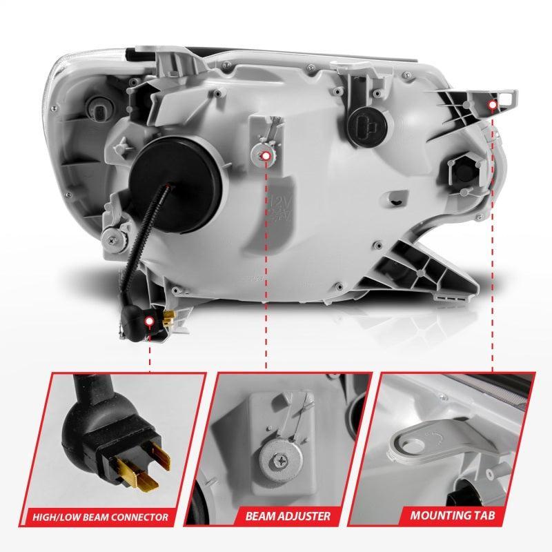 ANZO 12-15 Toyota Tacoma Projector Headlights - w/ Light Bar Switchback Black Housing ANZO Headlights AXOPROS