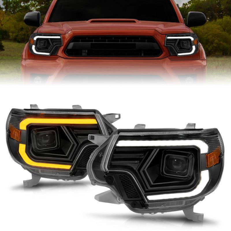 ANZO 12-15 Toyota Tacoma Projector Headlights - w/ Light Bar Switchback Black Housing ANZO Headlights AXOPROS