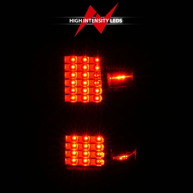 ANZO 15-19 Chevy Silverado 2500HD/3500HD (Factory Halogen Only) LED Tail Lights Black w/Clear Lens ANZO Tail Lights AXOPROS
