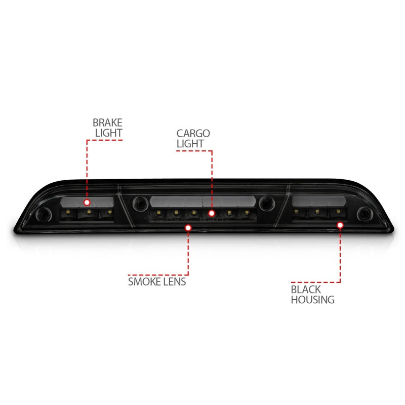 ANZO 15-20 Ford F-150 - F-450 LED Third Brake Light - Black Housing/Smoke Lens ANZO Lights Corner AXOPROS