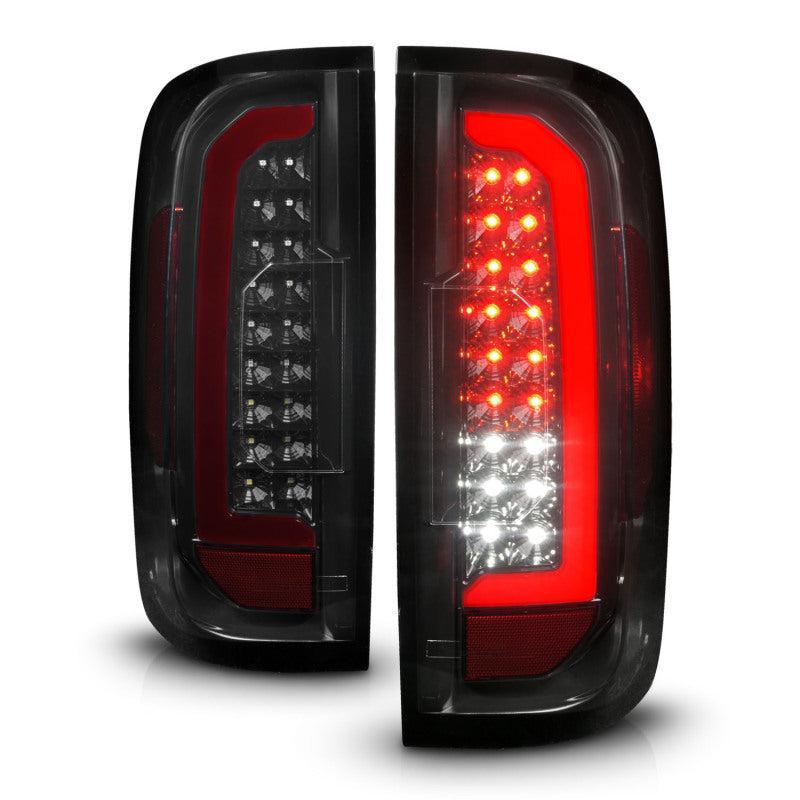 ANZO 15-21 GMC Canyon Full LED Tail Lights w/ Red Lightbar Black Housing Smoke Lens ANZO Tail Lights AXOPROS