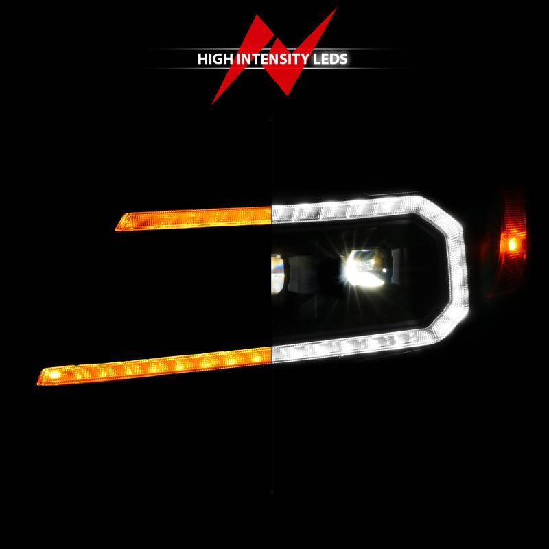 ANZO 15-22 Chevy Colorado Blk Housing Full LED DRL Projector Headlight w/ Sequential Light Bar ANZO Headlights AXOPROS