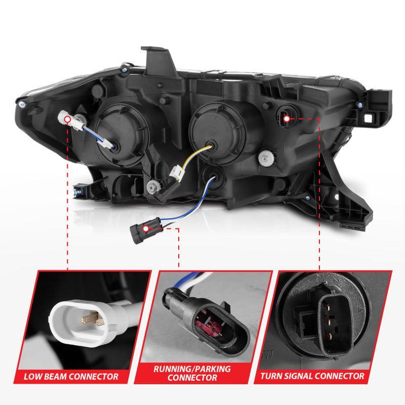 ANZO 16-22 Toyota Tacoma SR/SR5 ONLY Full LED Proj Headlights w/Light Bar Seq. Blk w/Initiation Lgt ANZO Headlights AXOPROS