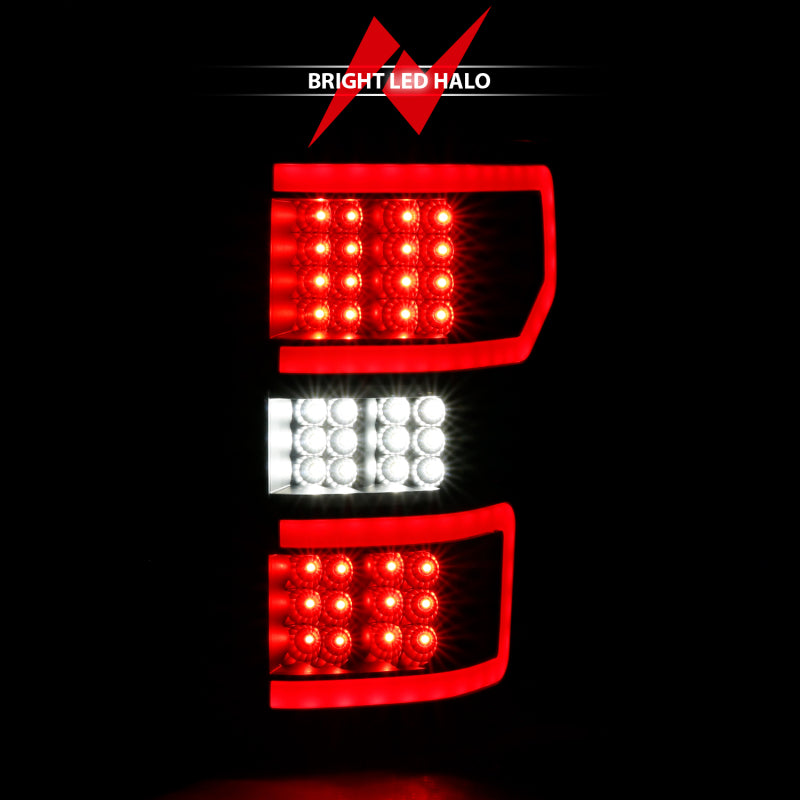 ANZO 18-19 Ford F-150 LED Taillight Black Housing Clear Lens Red Light Bar W/Sequential ANZO Tail Lights  AXOPROS