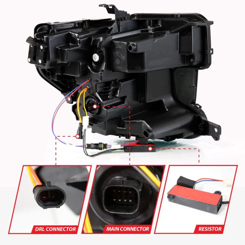 Anzo 19-21 GMC Sierra 1500 LED Projector Headlight w/Switchback+Sequential - Black ANZO Headlights  AXOPROS