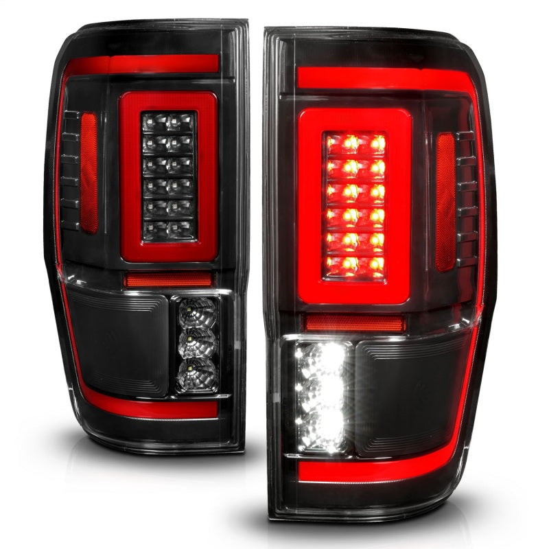 ANZO 19-22 Ford Ranger Full LED Taillights w/ Lightbar Sequential Signal Black Housing/Clear Lens ANZO Tail Lights  AXOPROS