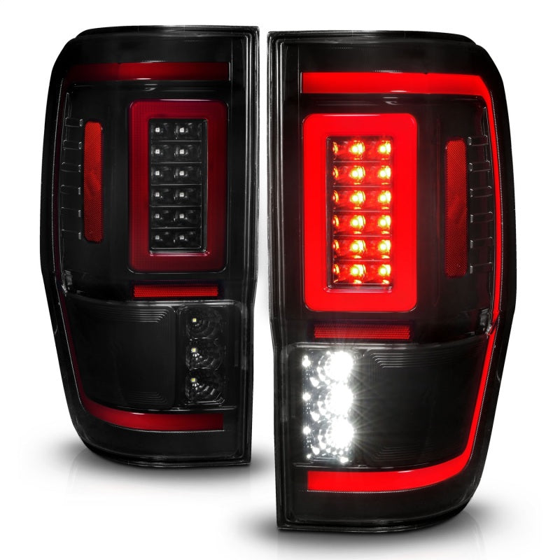 ANZO 19-22 Ford Ranger Full LED Taillights w/ Lightbar Sequential Signal Black Housing/Smoke Lens ANZO Tail Lights  AXOPROS