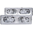 ANZO 1988-1998 Chevrolet C1500 Crystal Headlights Chrome w/ Low - Brow ANZO Headlights  AXOPROS