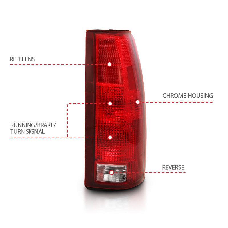 ANZO 1988-1999 Chevy C1500 Taillight Red/Clear Lens w/ Circuit Board(OE Replacement) ANZO Tail Lights  AXOPROS