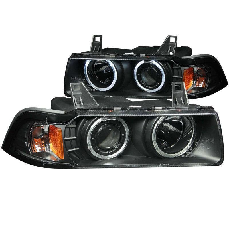 ANZO 1992-1998 BMW 3 Series E36 Projector Headlights w/ Halo Black (CCFL) G2 ANZO Headlights AXOPROS