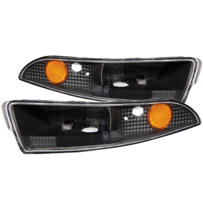 ANZO 1993-2002 Chevrolet Camaro Euro Parking Lights Black w/ Amber Reflector ANZO Lights Corner  AXOPROS