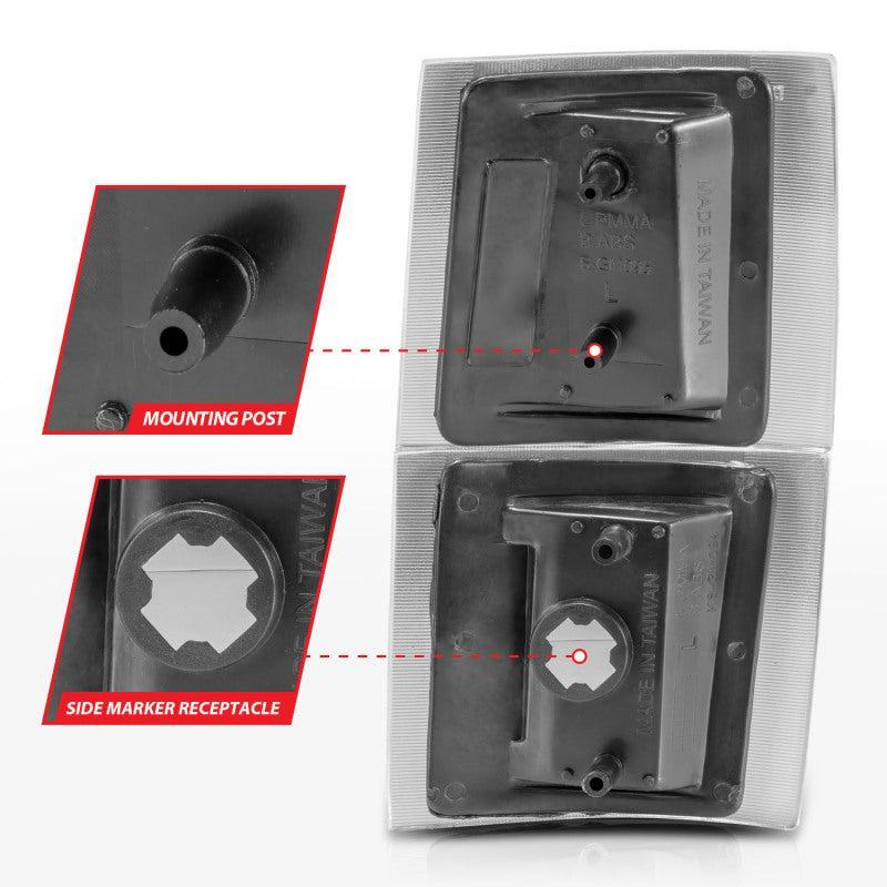 ANZO 1994-1998 Chevrolet Blazer Corner Lights Black Housing Clear Lens w/ Amber Reflector ANZO Lights Corner AXOPROS