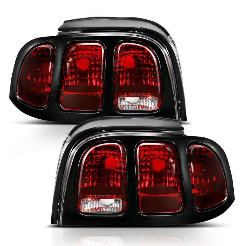 ANZO 1994-1998 Ford Mustang Taillight Dark Red Lens (OE Style) ANZO Tail Lights  AXOPROS