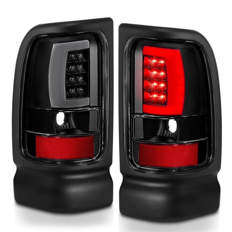 ANZO 1994-2001 Dodge Ram 1500 LED Taillights Plank Style Black w/Clear Lens ANZO Tail Lights  AXOPROS