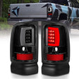 ANZO 1994-2001 Dodge Ram 1500 LED Taillights Plank Style Black w/Clear Lens ANZO Tail Lights  AXOPROS