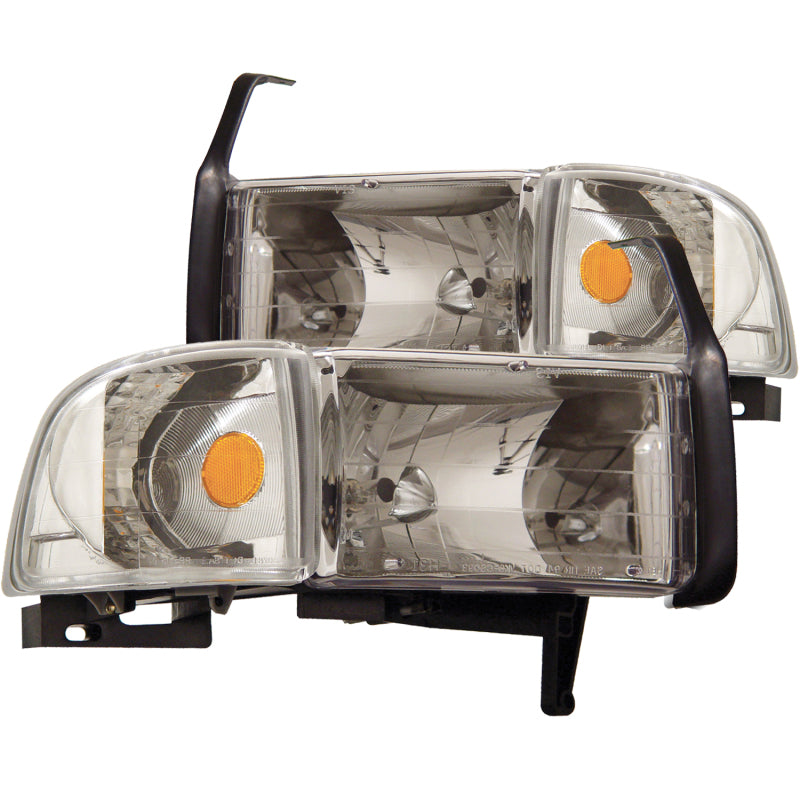 ANZO 1994-2001 Dodge Ram Crystal Headlights Chrome ANZO Headlights AXOPROS