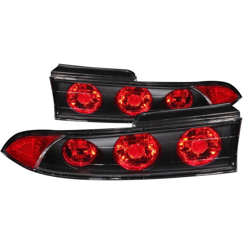 ANZO 1995-1999 Mitsubishi Eclipse Taillights Black ANZO Tail Lights  AXOPROS