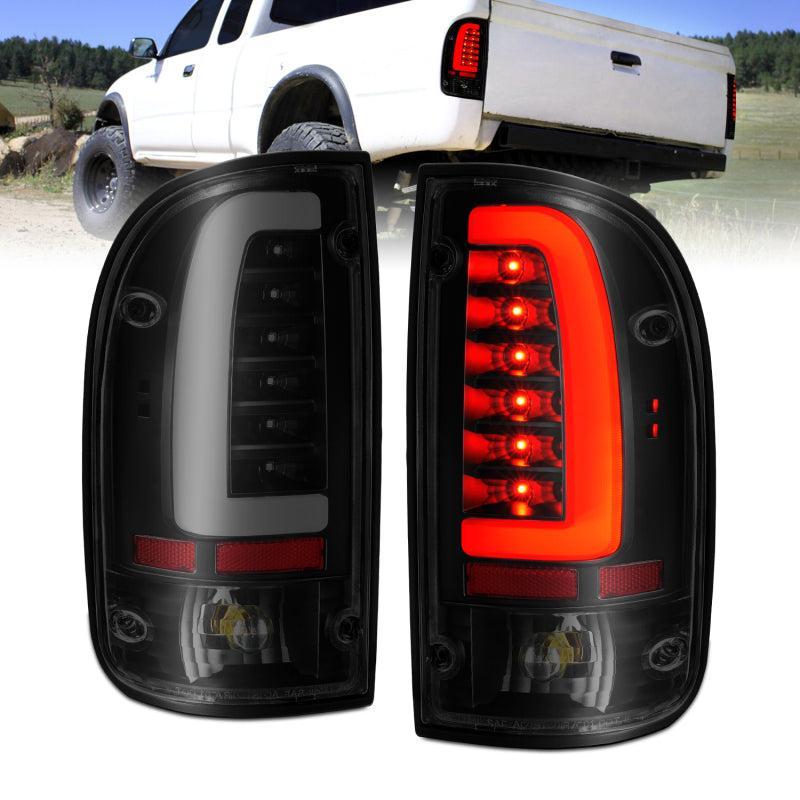 ANZO 1995-2000 Toyota Tacoma LED Taillights Black Housing Smoke Lens (Pair) ANZO Tail Lights  AXOPROS