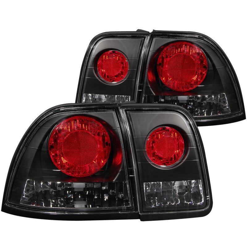 ANZO 1996-1997 Honda Accord Taillights Black ANZO Tail Lights  AXOPROS