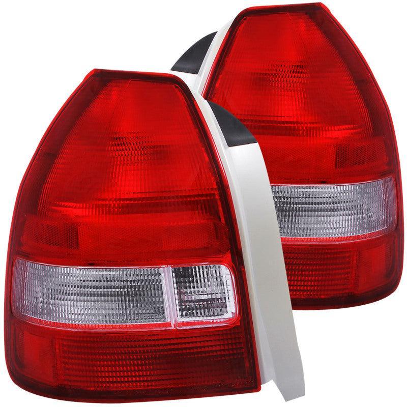 ANZO 1996-2000 Honda Civic Taillights Red/Clear ANZO Tail Lights  AXOPROS
