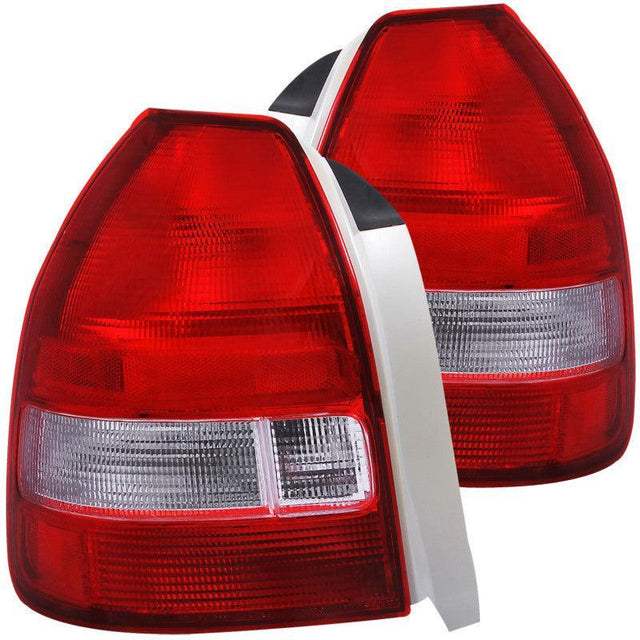 ANZO 1996-2000 Honda Civic Taillights Red/Clear ANZO Tail Lights  AXOPROS