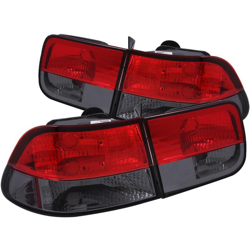 ANZO 1996-2000 Honda Civic Taillights Red/Smoke ANZO Tail Lights AXOPROS
