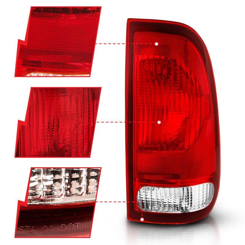 ANZO 1997-2003 Ford F-150 Taillight Red/Clear Lens (OE Replacement) ANZO Tail Lights  AXOPROS