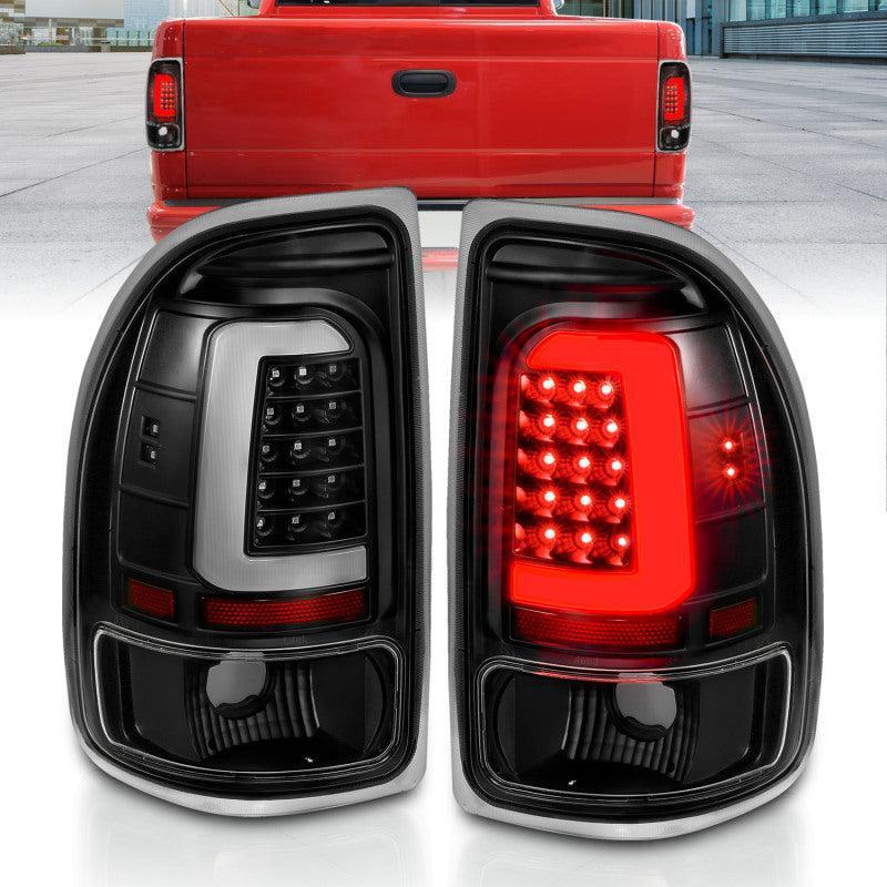 ANZO 1997-2004 Dodge Dakota LED Taillights Black Housing Clear Lens Pair ANZO Tail Lights  AXOPROS