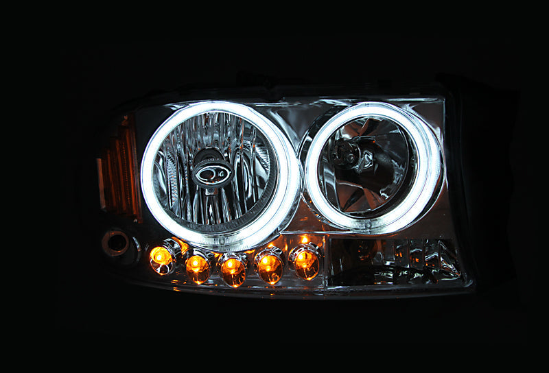 ANZO 1997-2004 Dodge Dakota Projector Headlights w/ Halo Black 1 pc ANZO Headlights AXOPROS