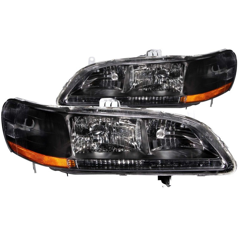 ANZO 1998-2002 Honda Accord Crystal Headlights Black ANZO Headlights AXOPROS