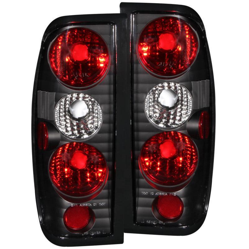 ANZO 1998-2004 Nissan Frontier Taillights Black ANZO Tail Lights  AXOPROS