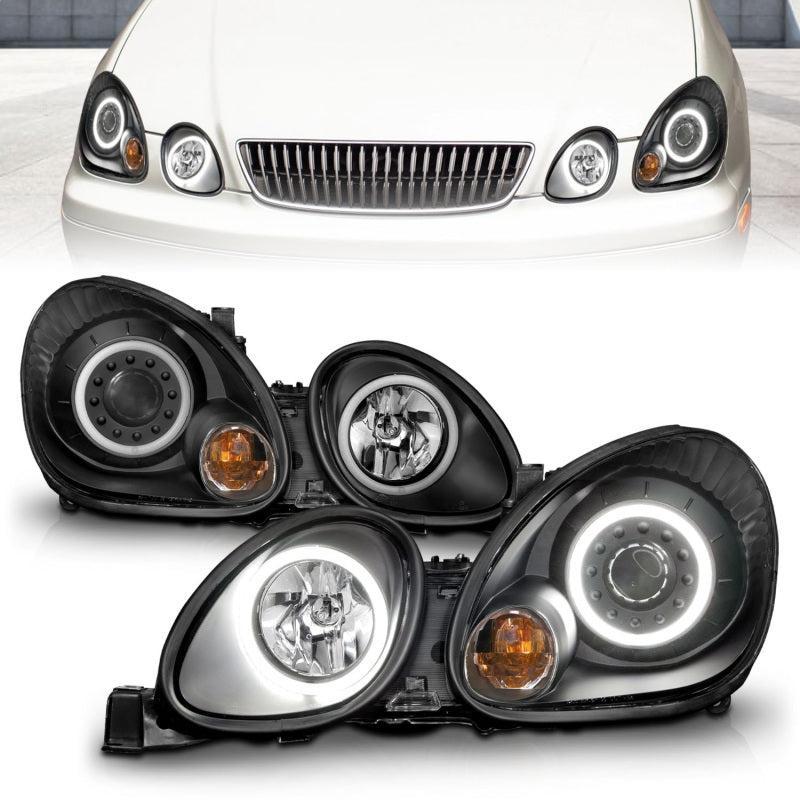 ANZO 1998-2005 Lexus Gs300 Projector Headlights w/ Halo Black ANZO Headlights AXOPROS