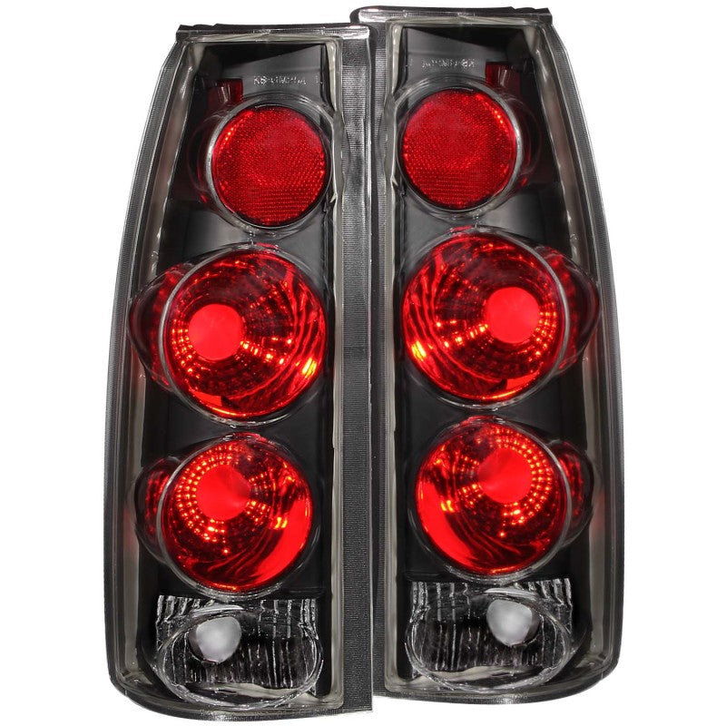 ANZO 1999-2000 Cadillac Escalade Taillights Black 3D Style ANZO Tail Lights  AXOPROS